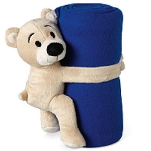 Knuffelbeer met deken 'Knuffel voor jou' Blauw